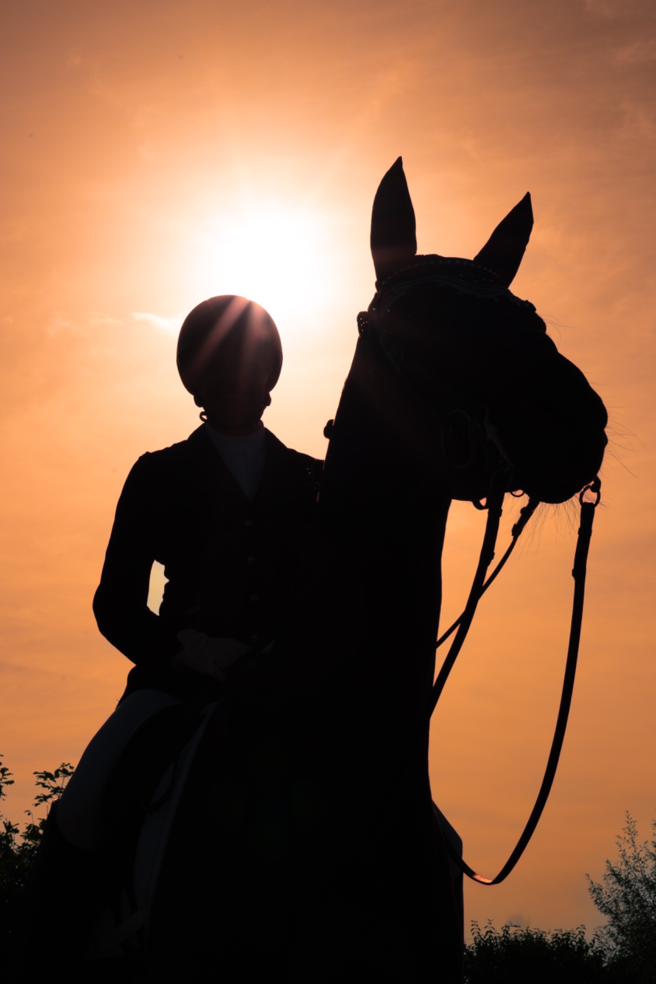 Reiter vor Sonne, Sonnenuntergang Fotografie Allgäu, Caro's Fotostüble Allgäu